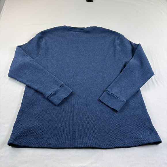 Polo Ralph Lauren Sweatshirt Mens 2XB Big Blue Waffle Knit Lightweight Stretch‎ - Picture 9 of 10